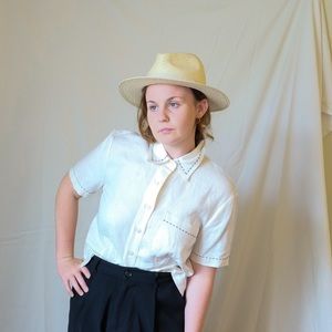 1970s Vintage Boxy Linen Blouse